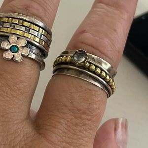 Sterling silver spinner ring  size 8